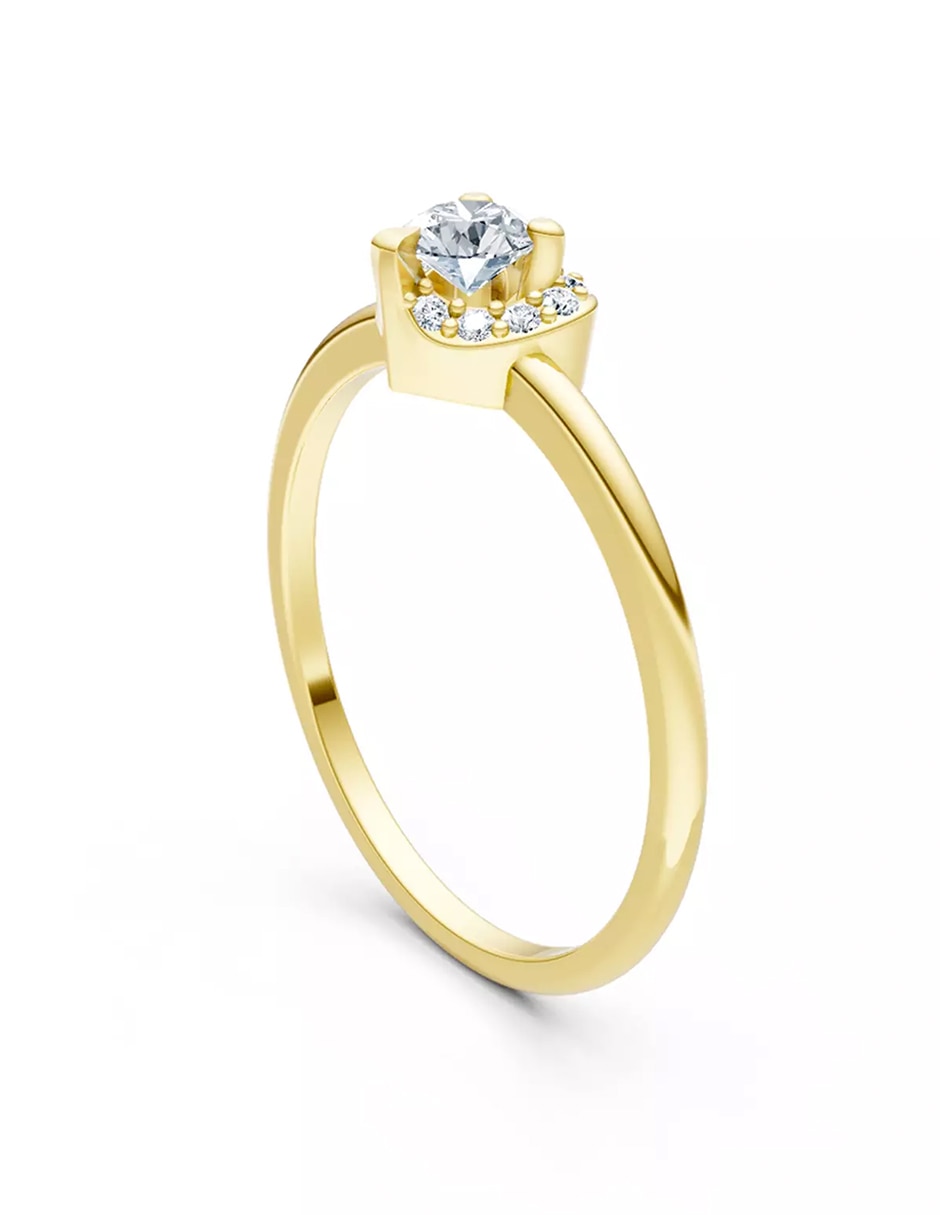 Anillo de compromiso de oro 9 k Amore Mio zirconia cúbica