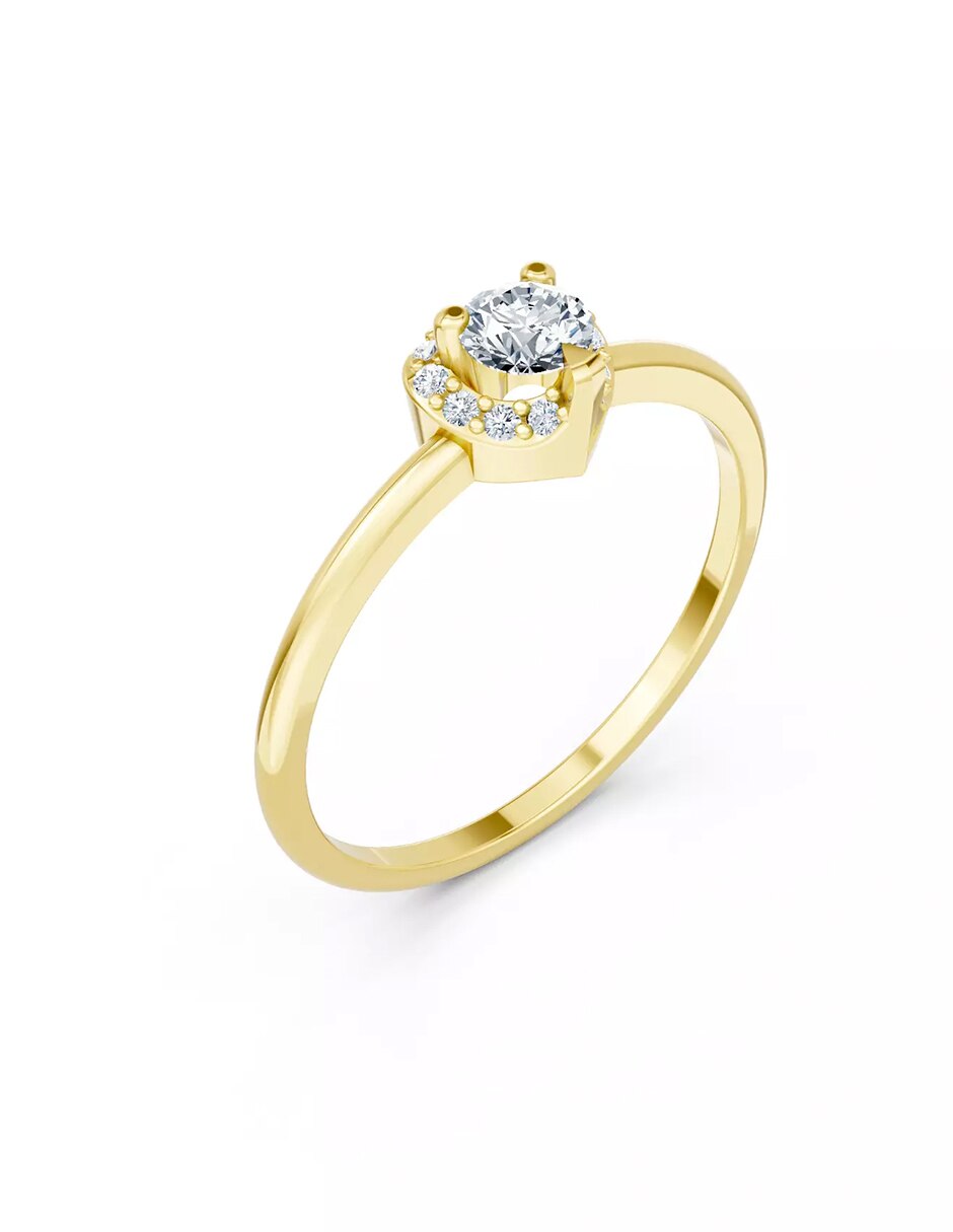 Anillo de compromiso de oro 9 k Amore Mio zirconia cúbica