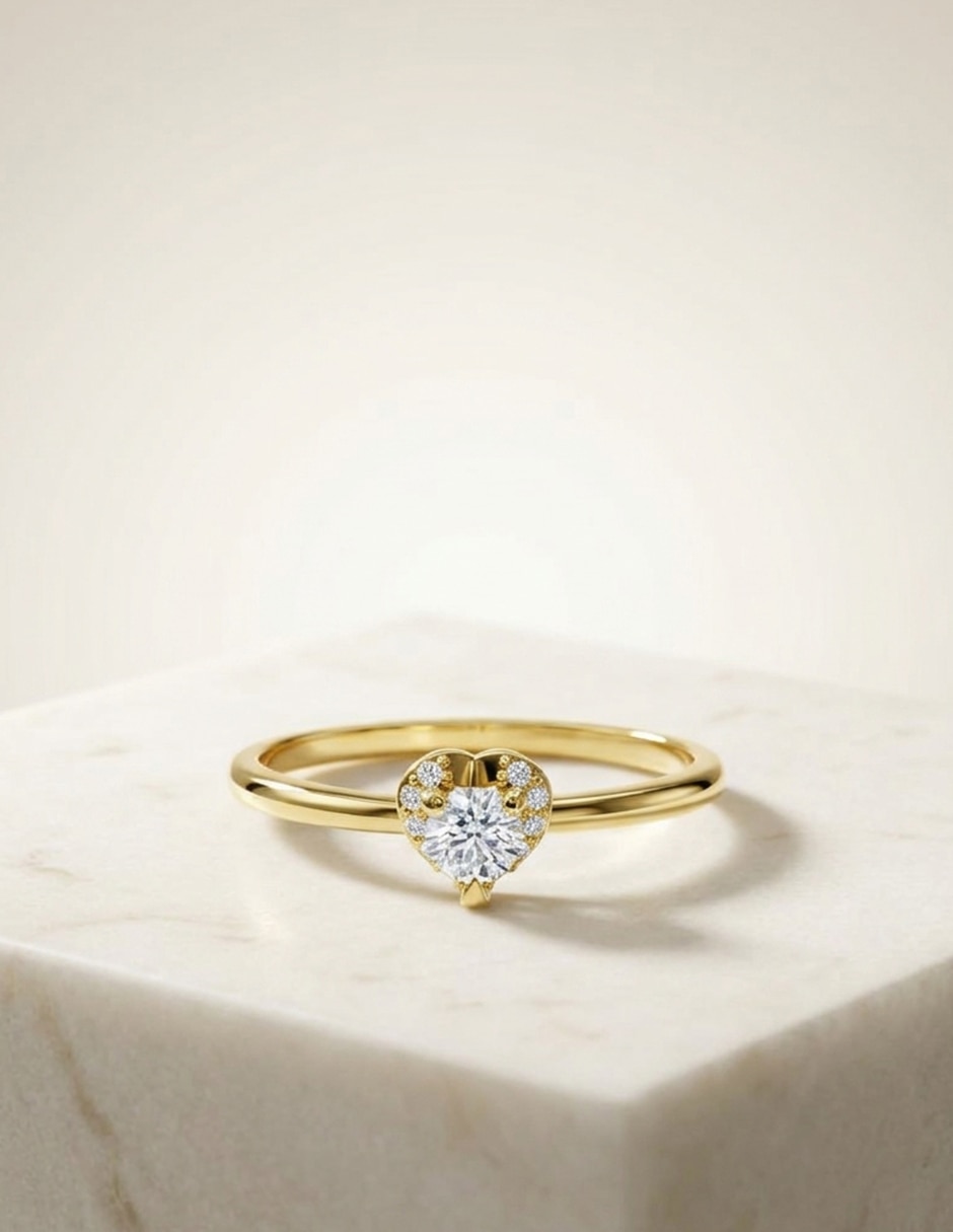 Anillo de compromiso de oro 9 k Amore Mio zirconia cúbica