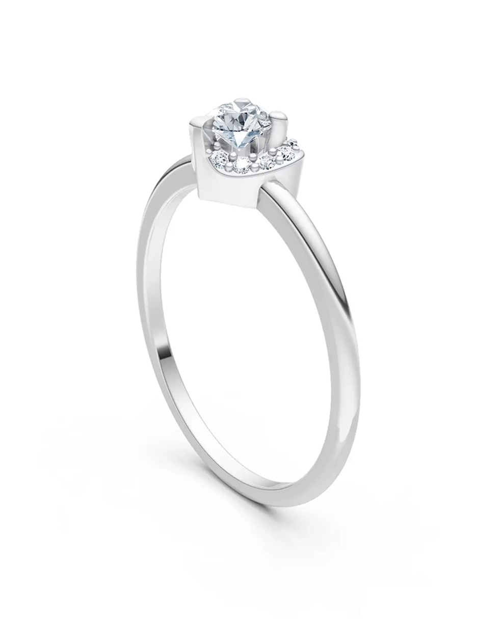 Anillo de compromiso de oro 18 k zirconia cúbica 3