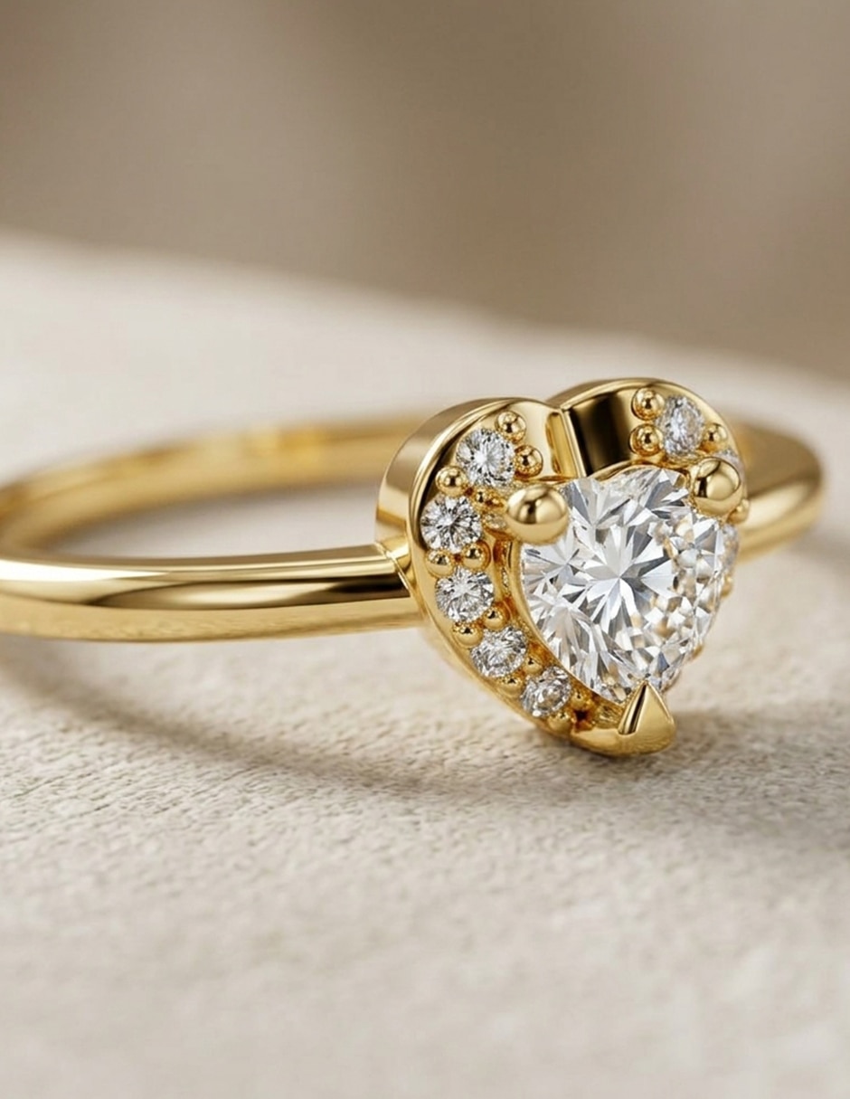 Anillo de compromiso de oro 14 k zirconia cúbica 8