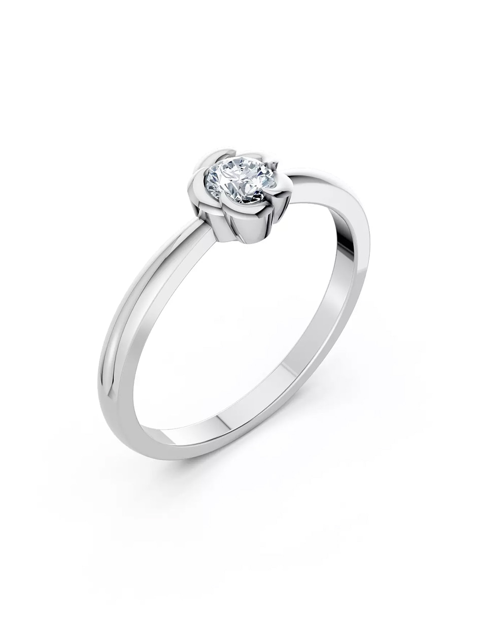Anillo de compromiso de oro 18 k zirconia cúbica 5