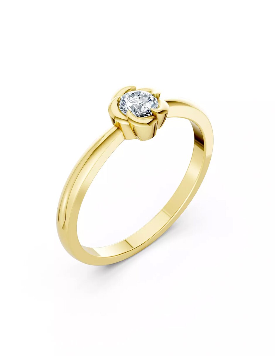 Anillo de compromiso de oro 9 k zirconia cúbica 6