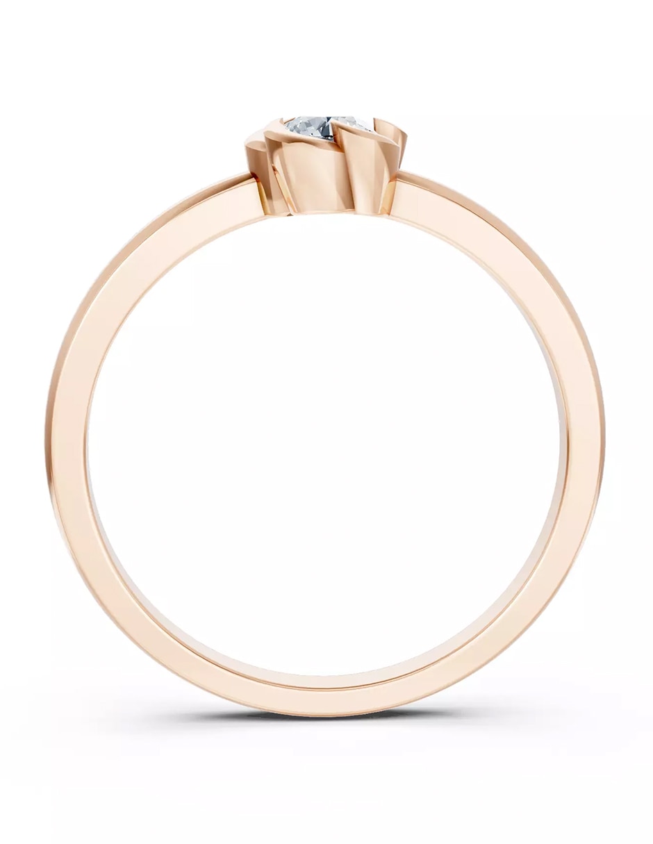 Anillo de compromiso de oro 9 k zirconia cúbica 2