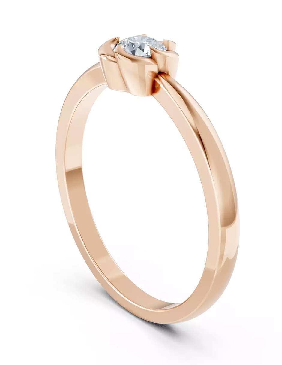Anillo de compromiso de oro 9 k zirconia cúbica 4