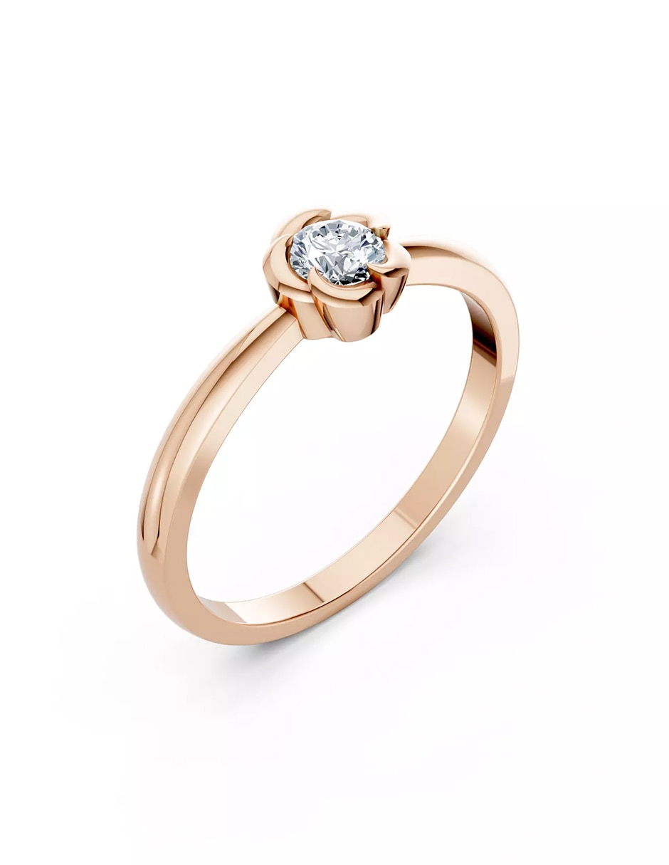 Anillo de compromiso de oro 9 k zirconia cúbica 5