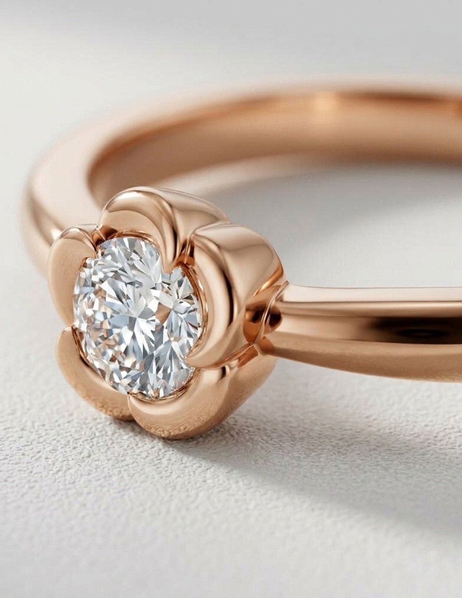 Anillo de compromiso de oro 9 k zirconia cúbica 6