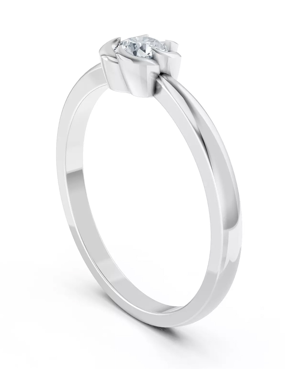 Anillo de compromiso de oro 14 k zirconia cúbica 3