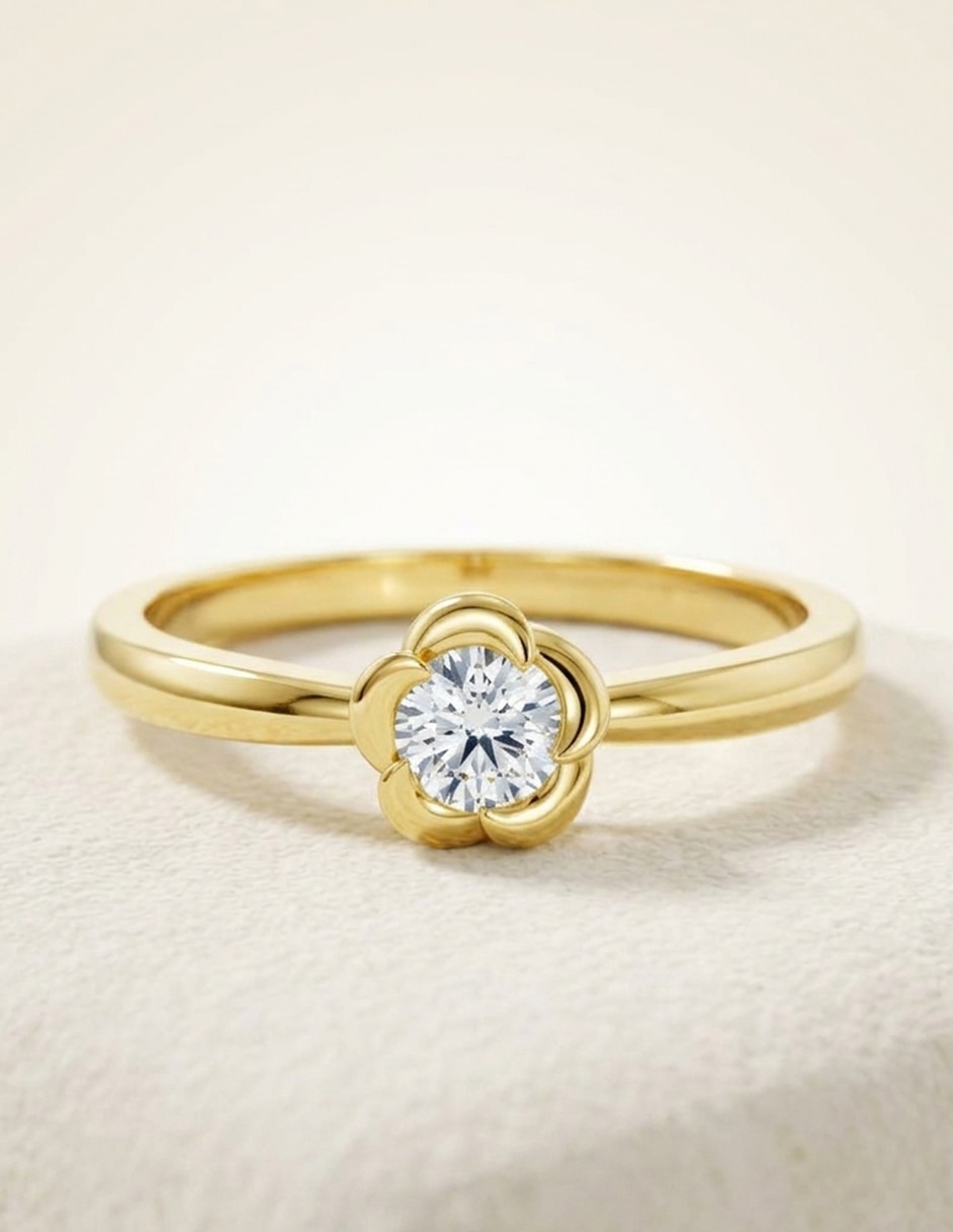 Anillo de compromiso de oro 18 k Amore Mio zirconia cúbica