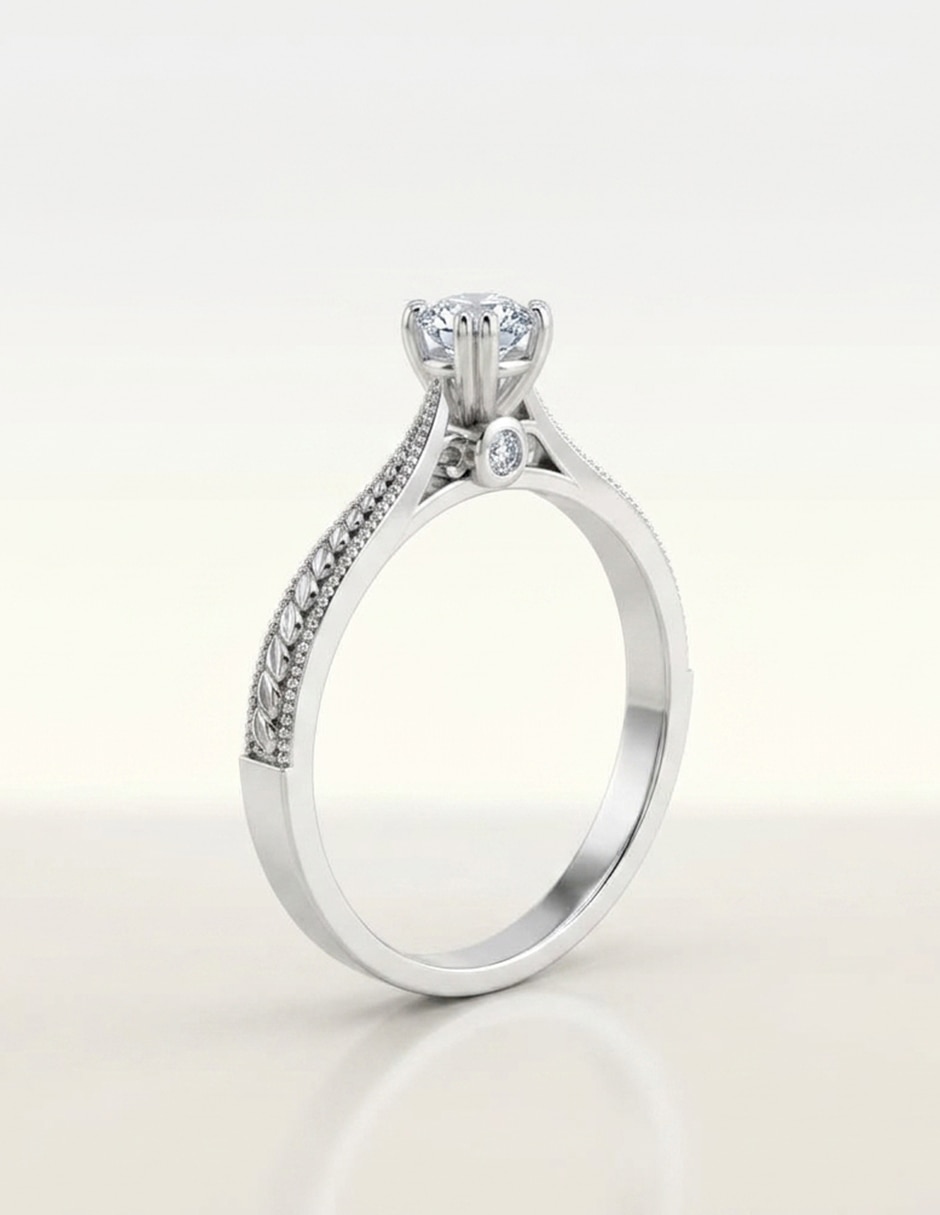 Anillo de compromiso de oro 9 k zirconia cúbica 7