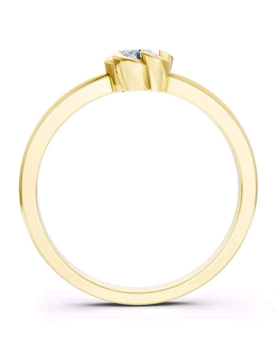 Anillo de compromiso de oro 14 k Amore Mio zirconia cúbica