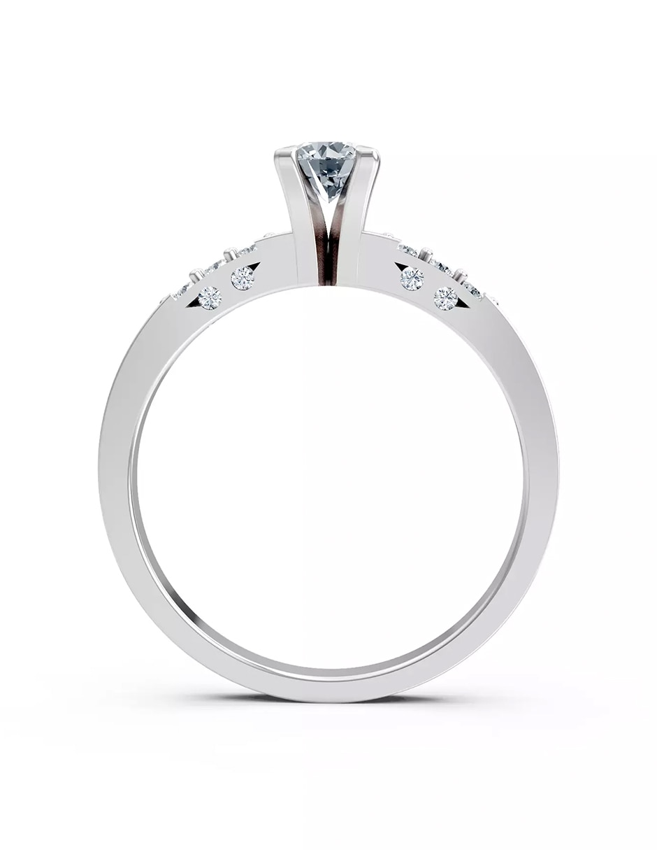 Anillo de compromiso de oro 9 k zirconia cúbica 2