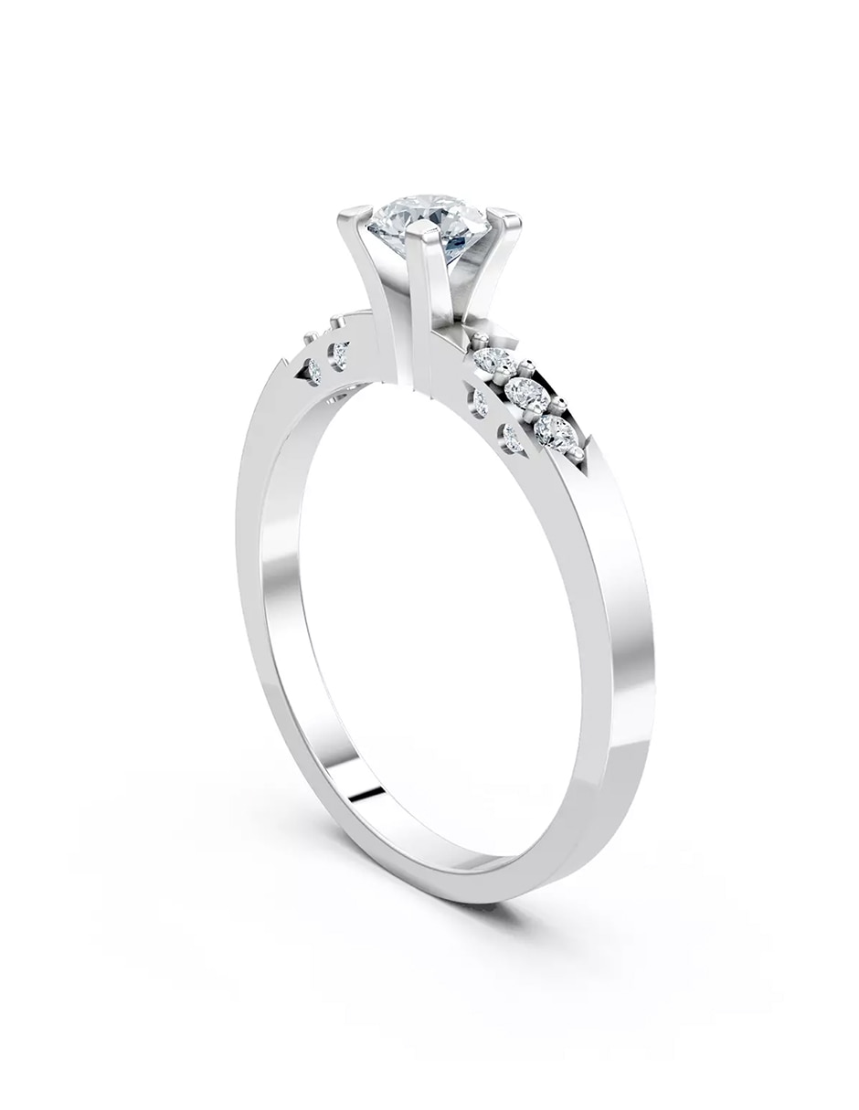 Anillo de compromiso de oro 9 k zirconia cúbica 4