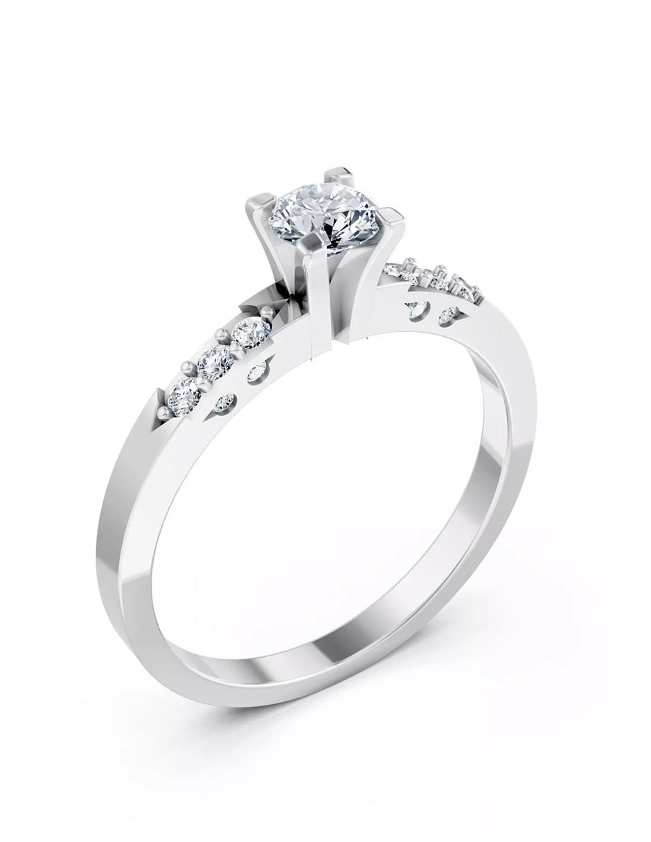 Anillo de compromiso de oro 9 k zirconia cúbica 6