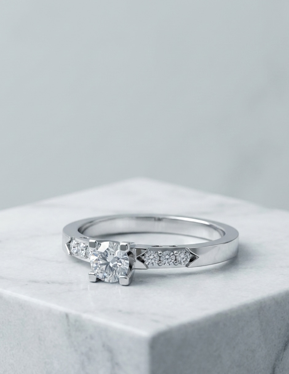 Anillo de compromiso de oro 9 k zirconia cúbica 8