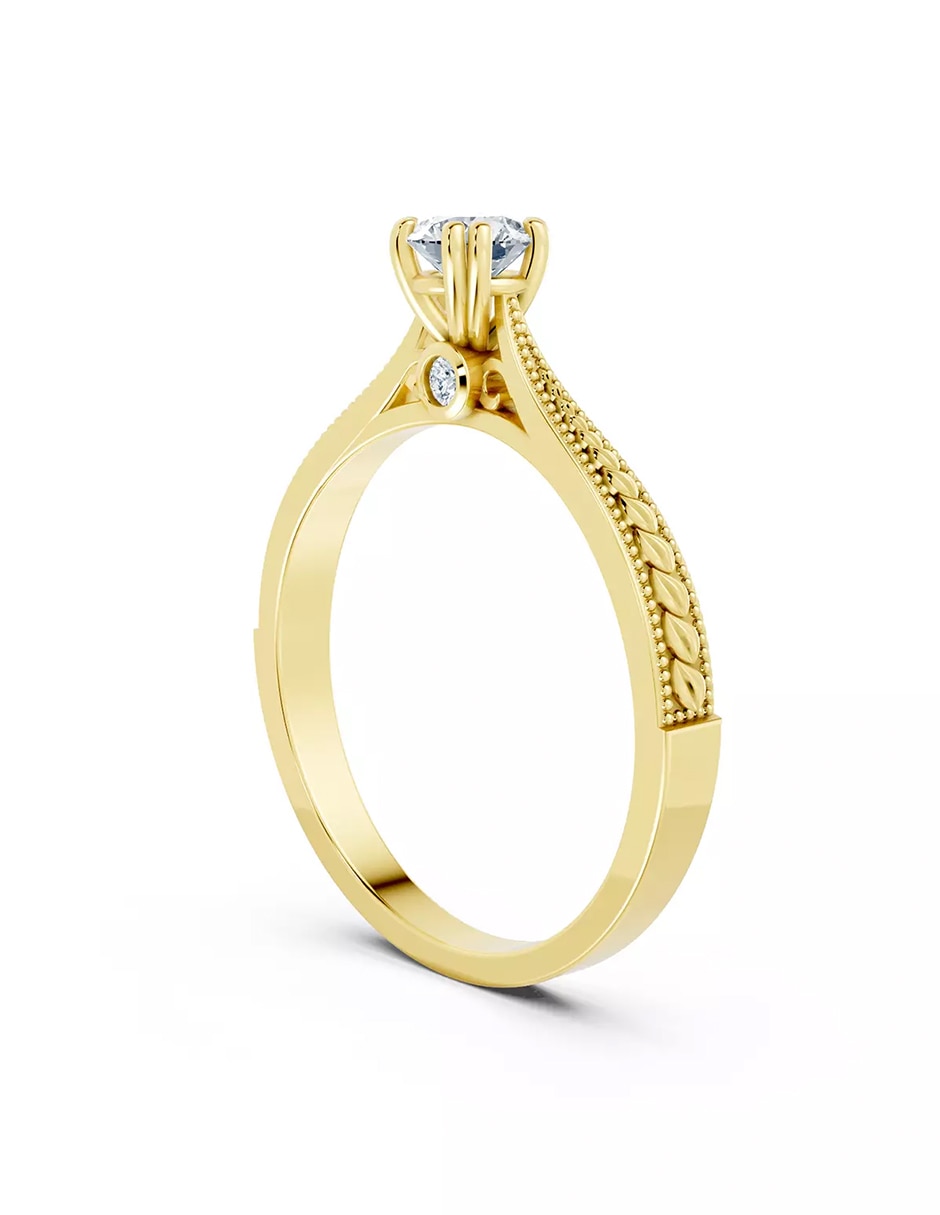 Anillo de compromiso de oro 14 k Amore Mio zirconia cúbica