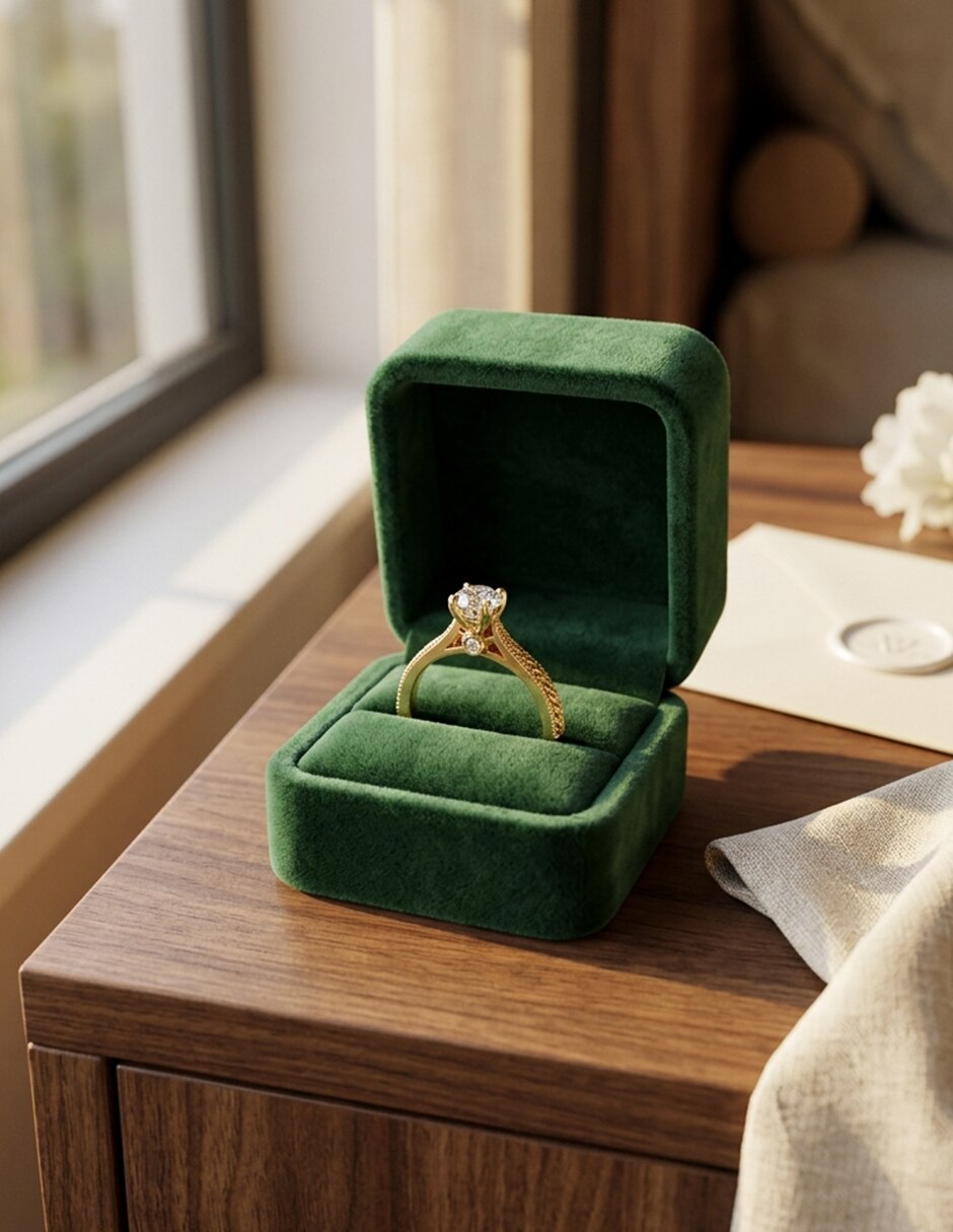 Anillo de compromiso de oro 14 k Amore Mio zirconia cúbica