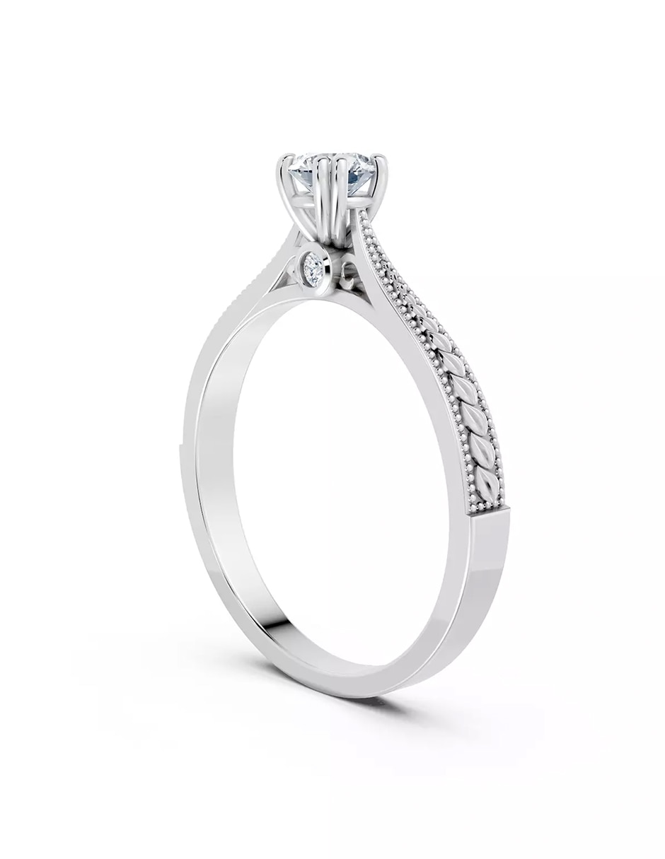Anillo de compromiso de oro 18 k zirconia cúbica 4