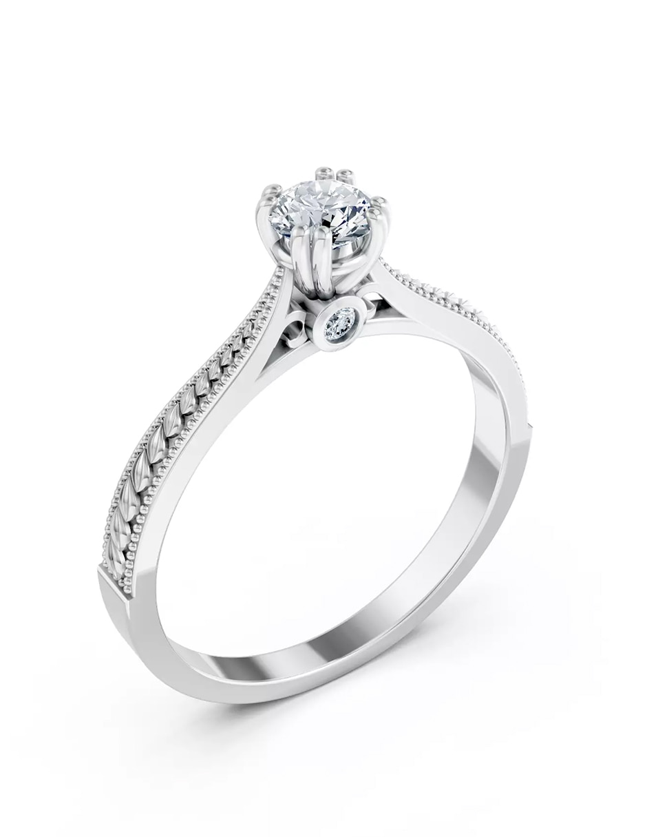 Anillo de compromiso de oro 18 k zirconia cúbica 5
