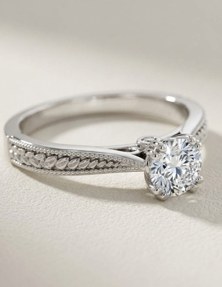 Anillo de compromiso de oro 18 k zirconia cúbica 8