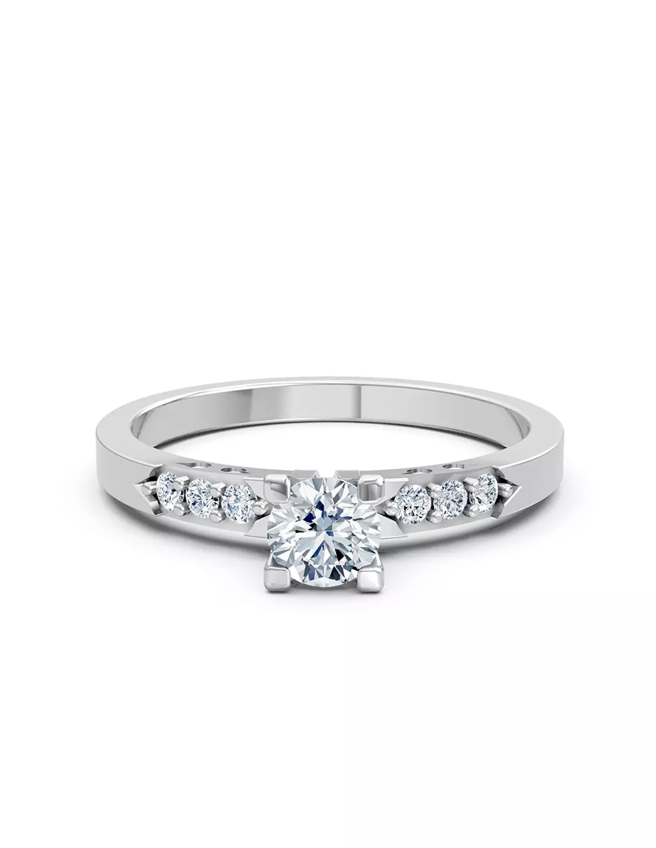 Anillo de compromiso de oro 18 k zirconia cúbica