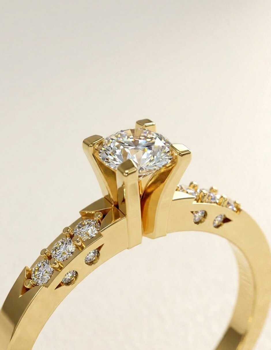 Anillo de compromiso de oro 18 k Amore Mio zirconia cúbica