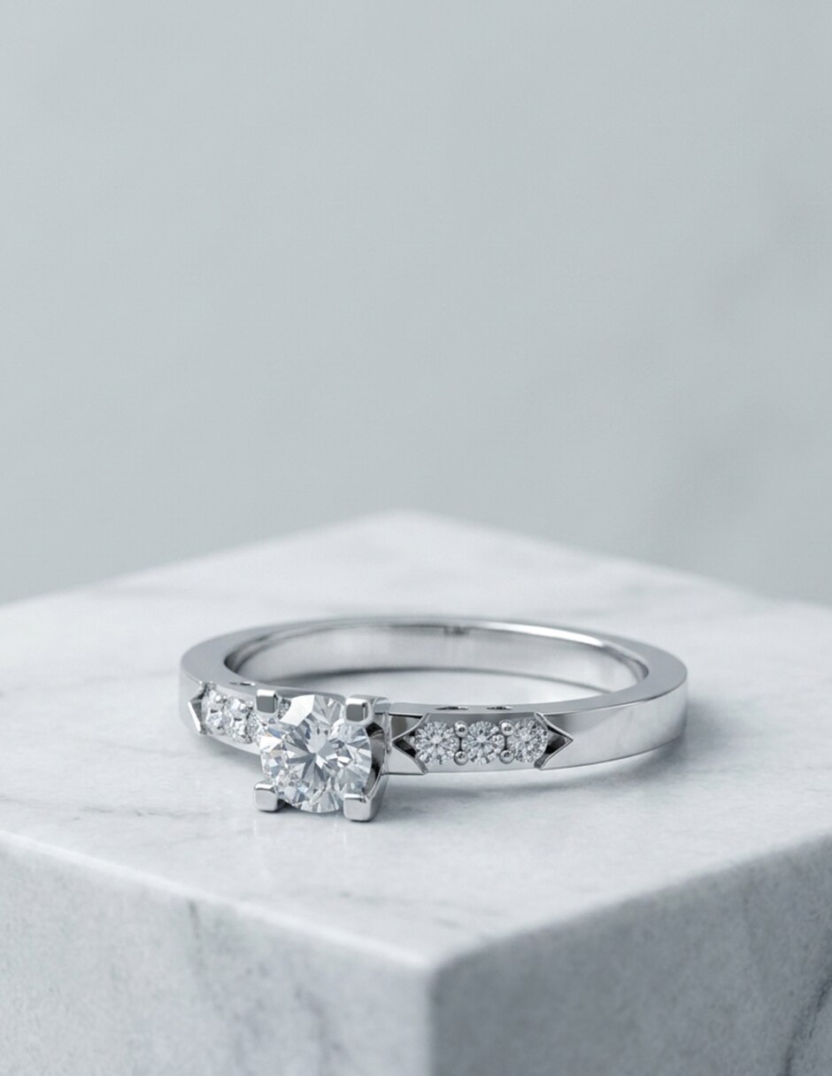 Anillo de compromiso de oro 14 k Amore Mio! 8