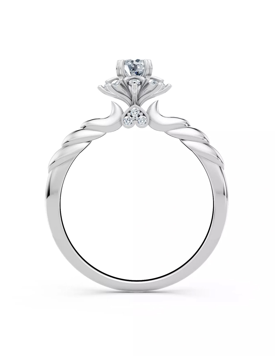 Anillo de compromiso de oro 14 k zirconia cúbica 2