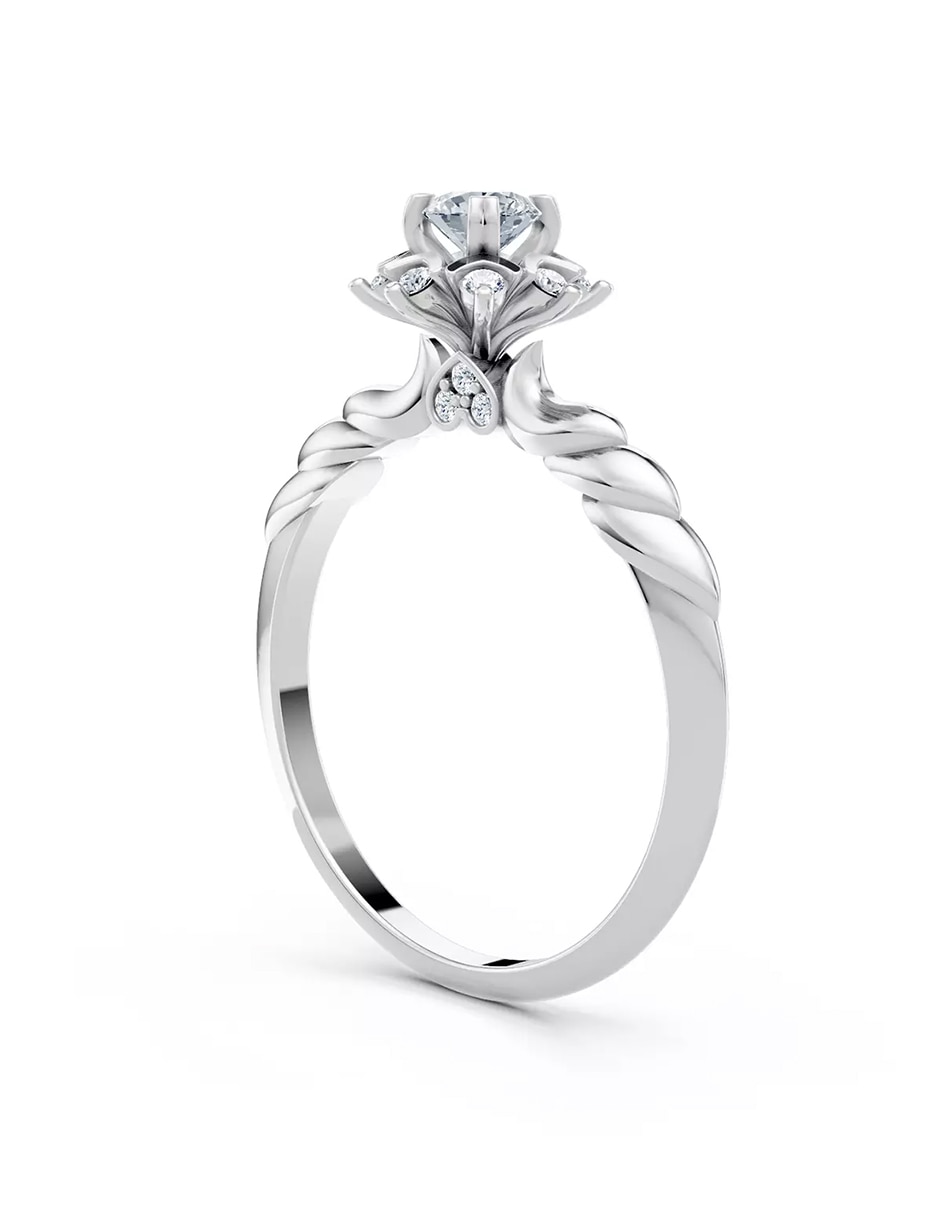 Anillo de compromiso de oro 14 k zirconia cúbica 4