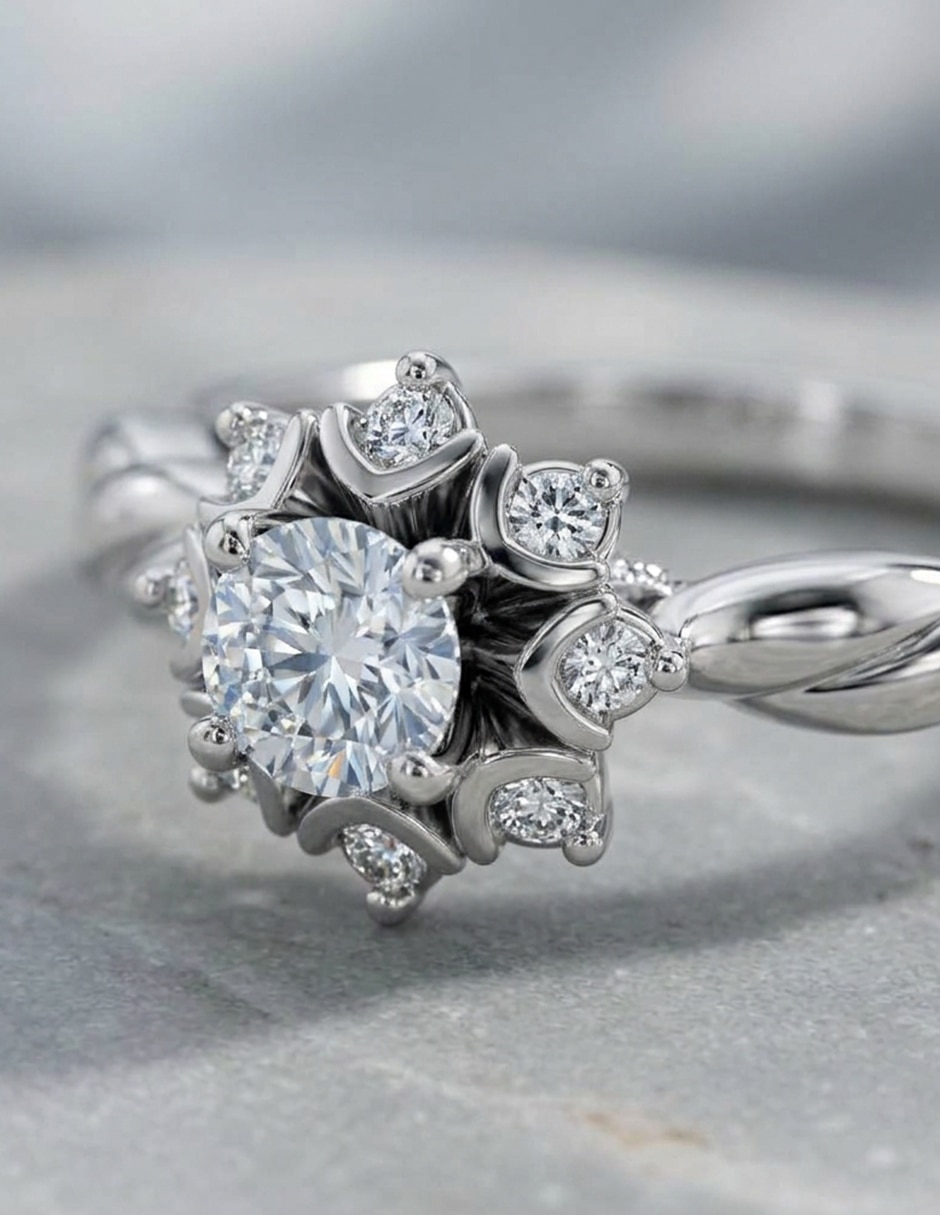 Anillo de compromiso de oro 14 k zirconia cúbica 8