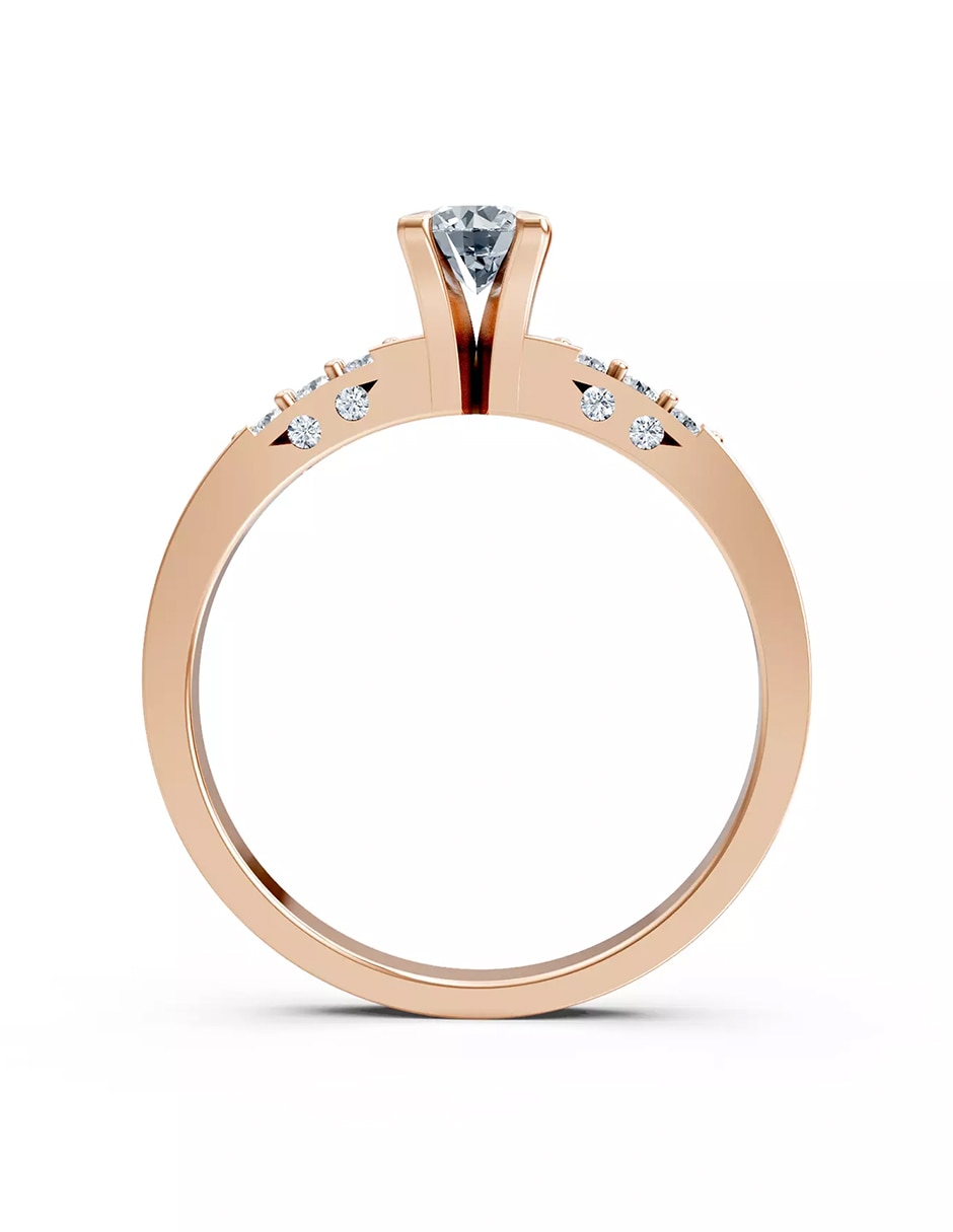 Anillo de compromiso de oro 14 k zirconia cúbica 2