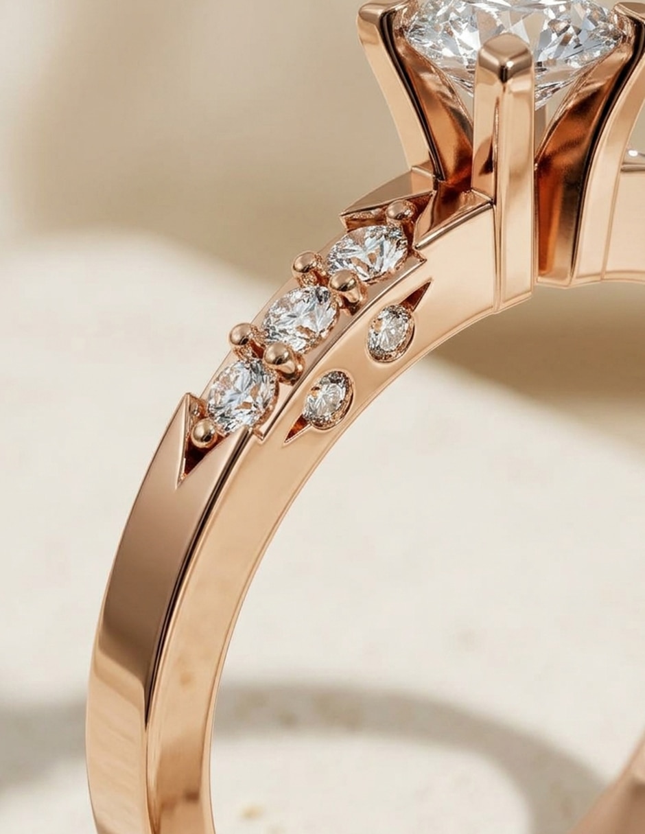 Anillo de compromiso de oro 14 k zirconia cúbica 5