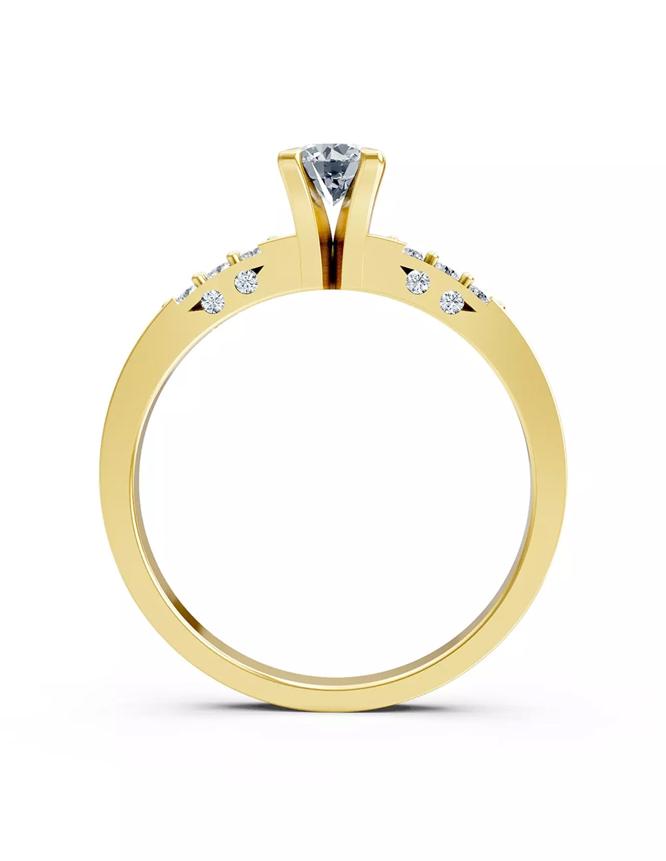 Anillo de compromiso de oro 14 k Amore Mio zirconia cúbica