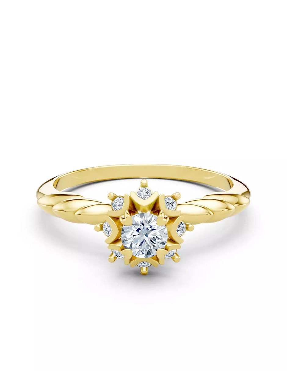 Anillo de compromiso de oro 9 k Amore Mio zirconia cúbica