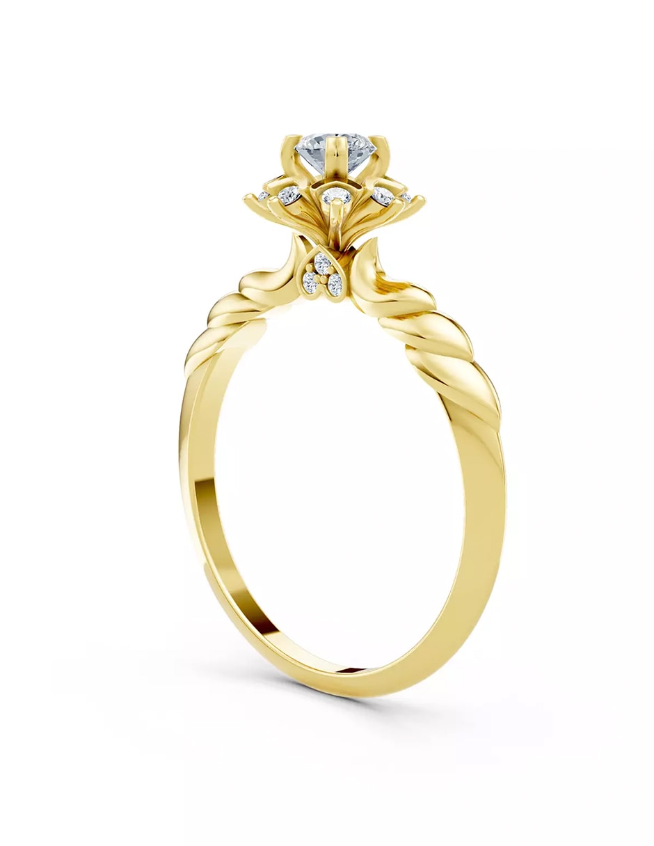 Anillo de compromiso de oro 9 k Amore Mio zirconia cúbica