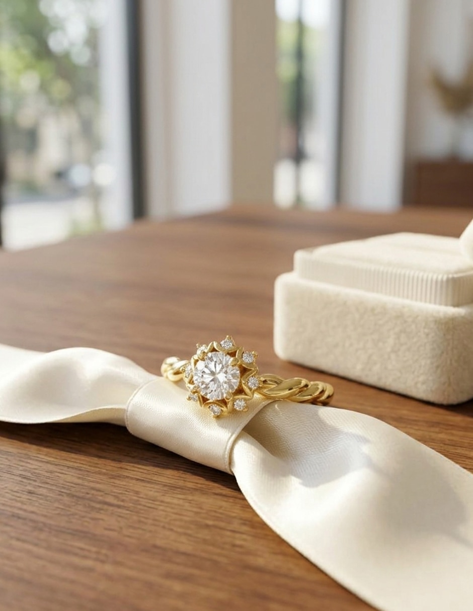Anillo de compromiso de oro 9 k Amore Mio zirconia cúbica