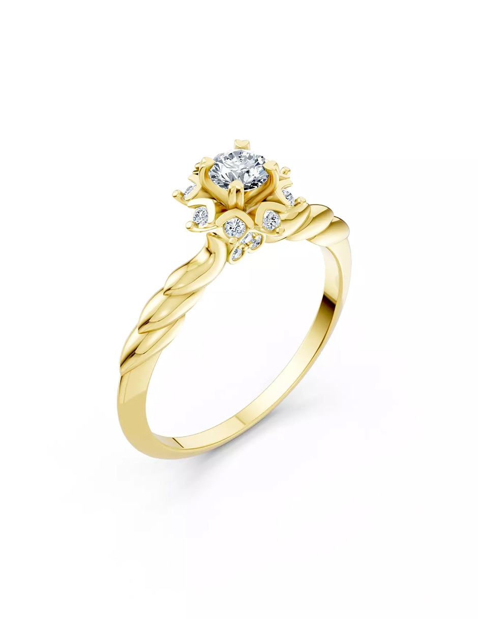 Anillo de compromiso de oro 9 k Amore Mio zirconia cúbica