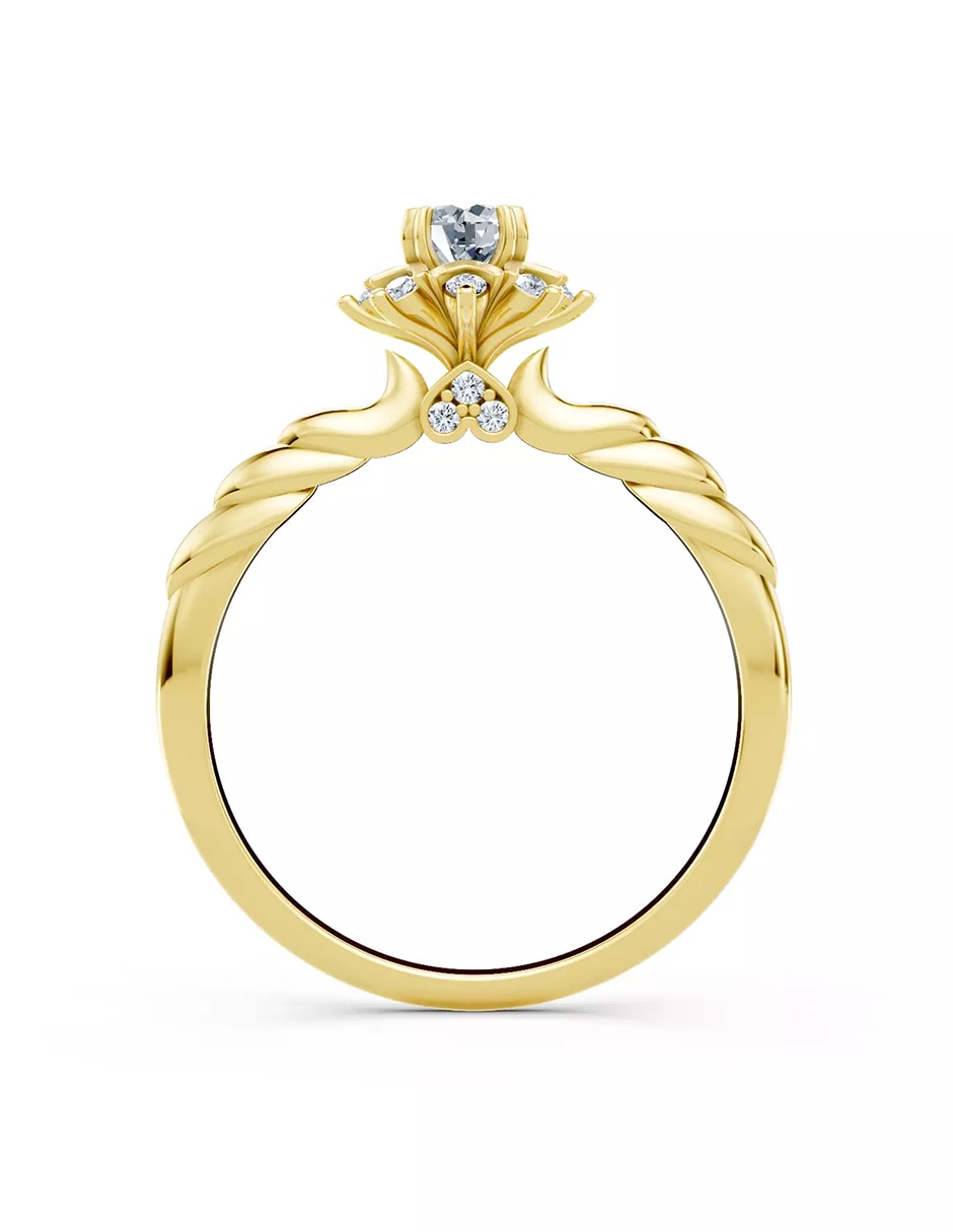 Anillo de compromiso de oro 14 k Amore Mio zirconia cúbica