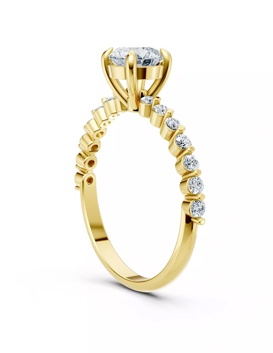 Anillo de compromiso de oro 9 k Amore Mio zirconia cúbica