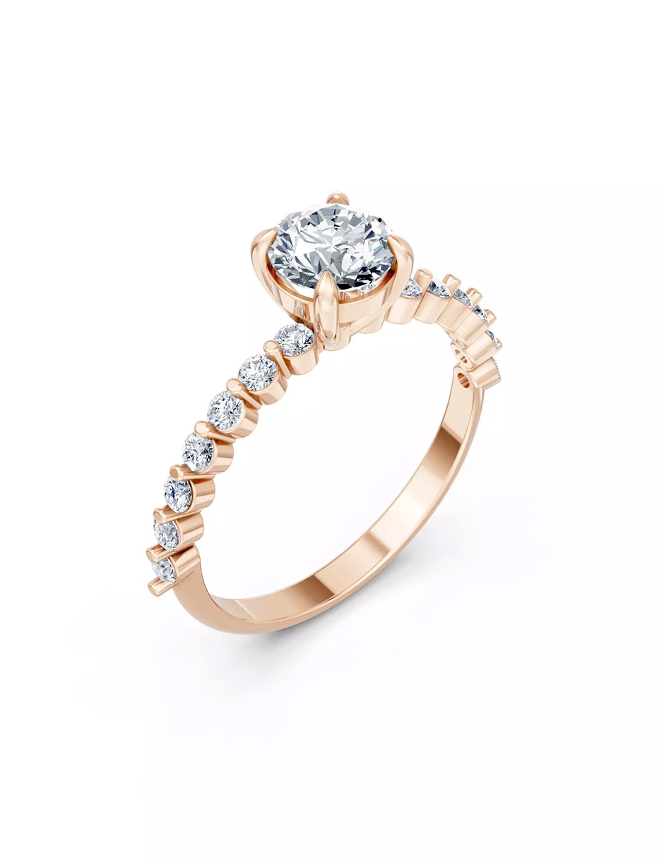 Anillo de compromiso de oro 9 k zirconia cúbica 6