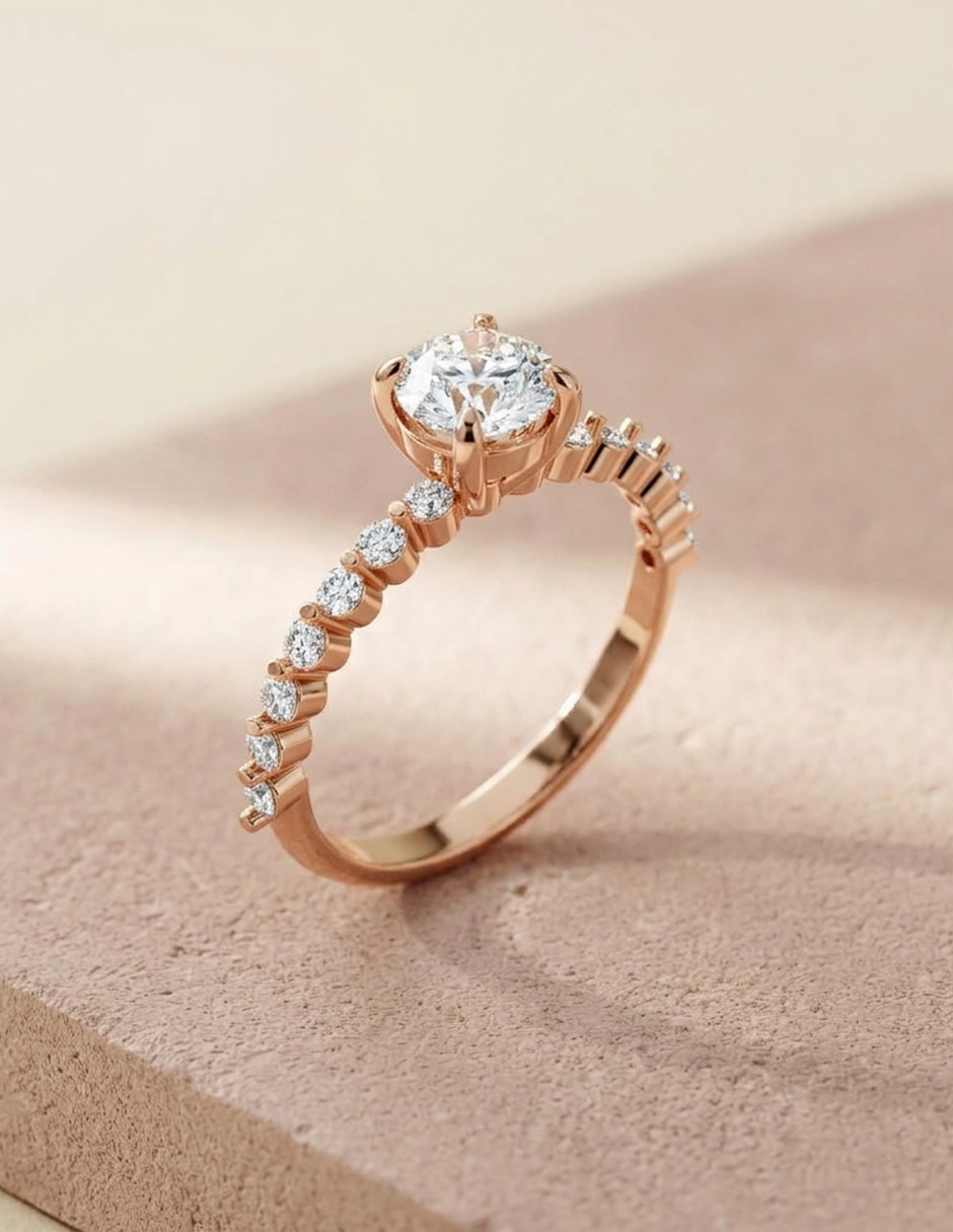 Anillo de compromiso de oro 9 k zirconia cúbica 7