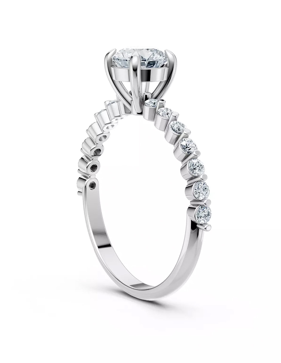 Anillo de compromiso de oro 18 k zirconia cúbica 4