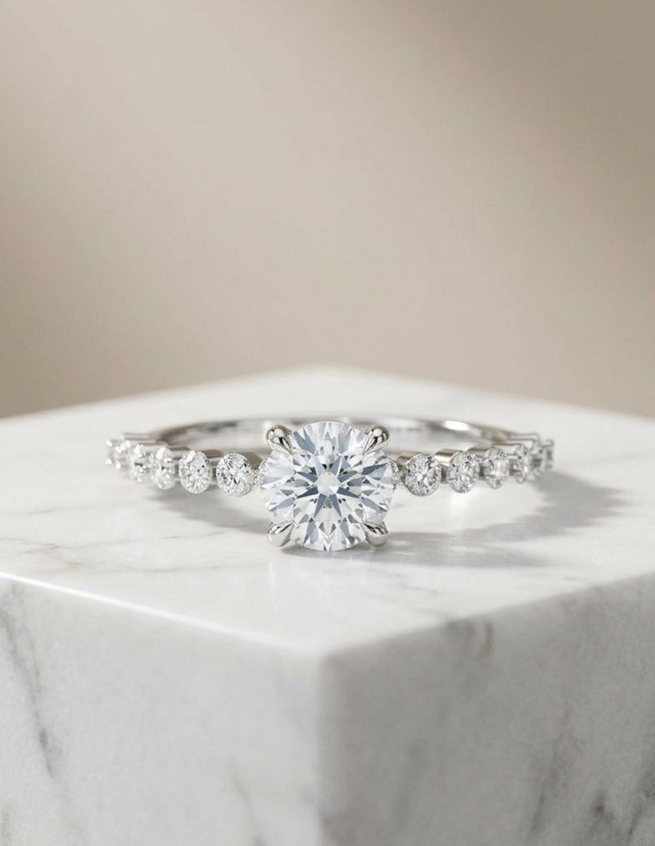 Anillo de compromiso de oro 18 k zirconia cúbica 5