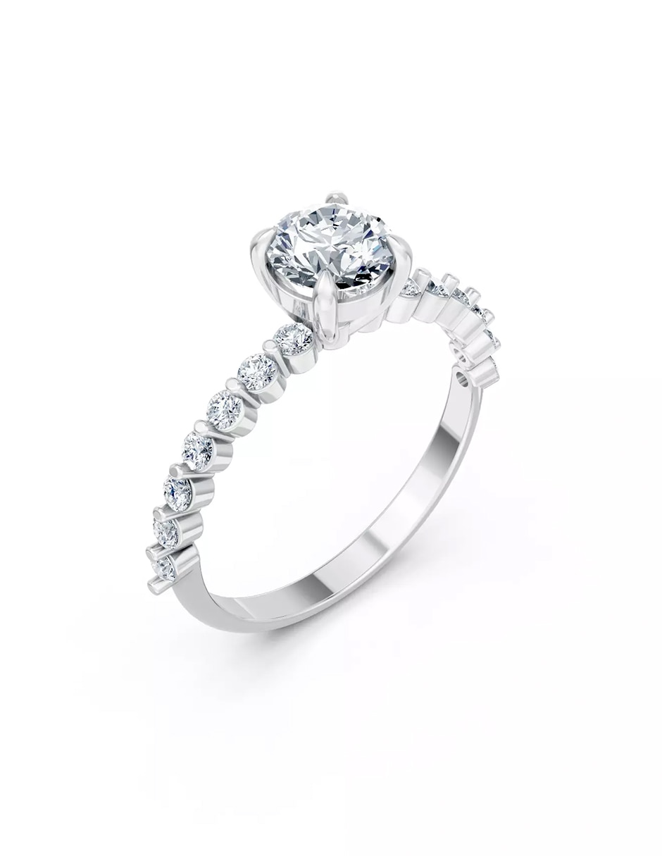Anillo de compromiso de oro 18 k zirconia cúbica 6