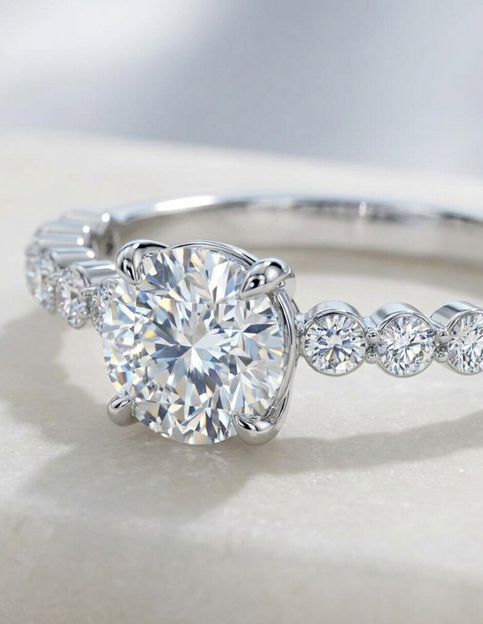 Anillo de compromiso de oro 18 k zirconia cúbica 7
