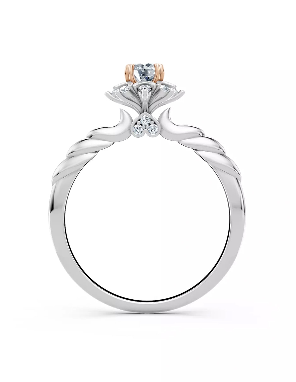 Anillo de compromiso de oro 18 k zirconia cúbica 2