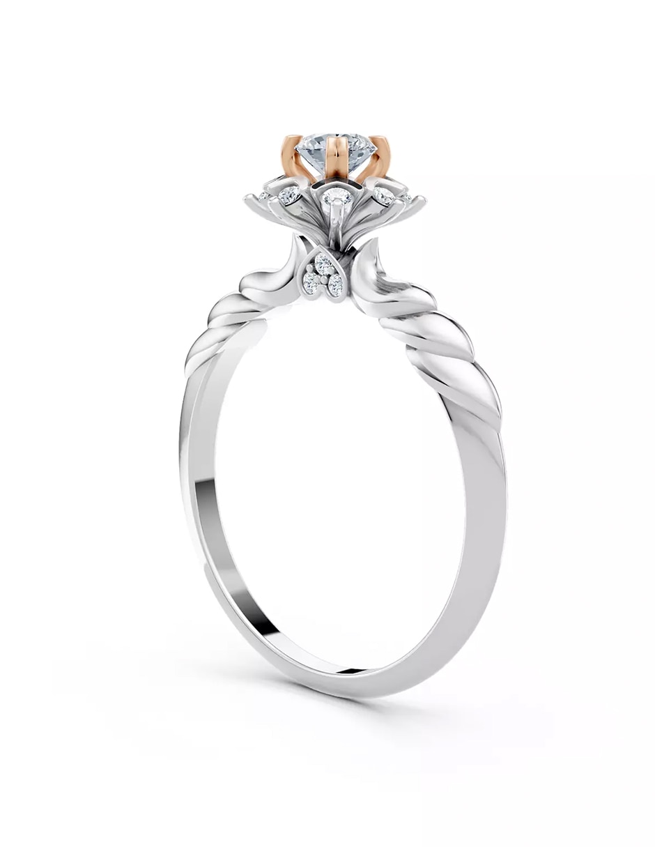 Anillo de compromiso de oro 18 k zirconia cúbica 3