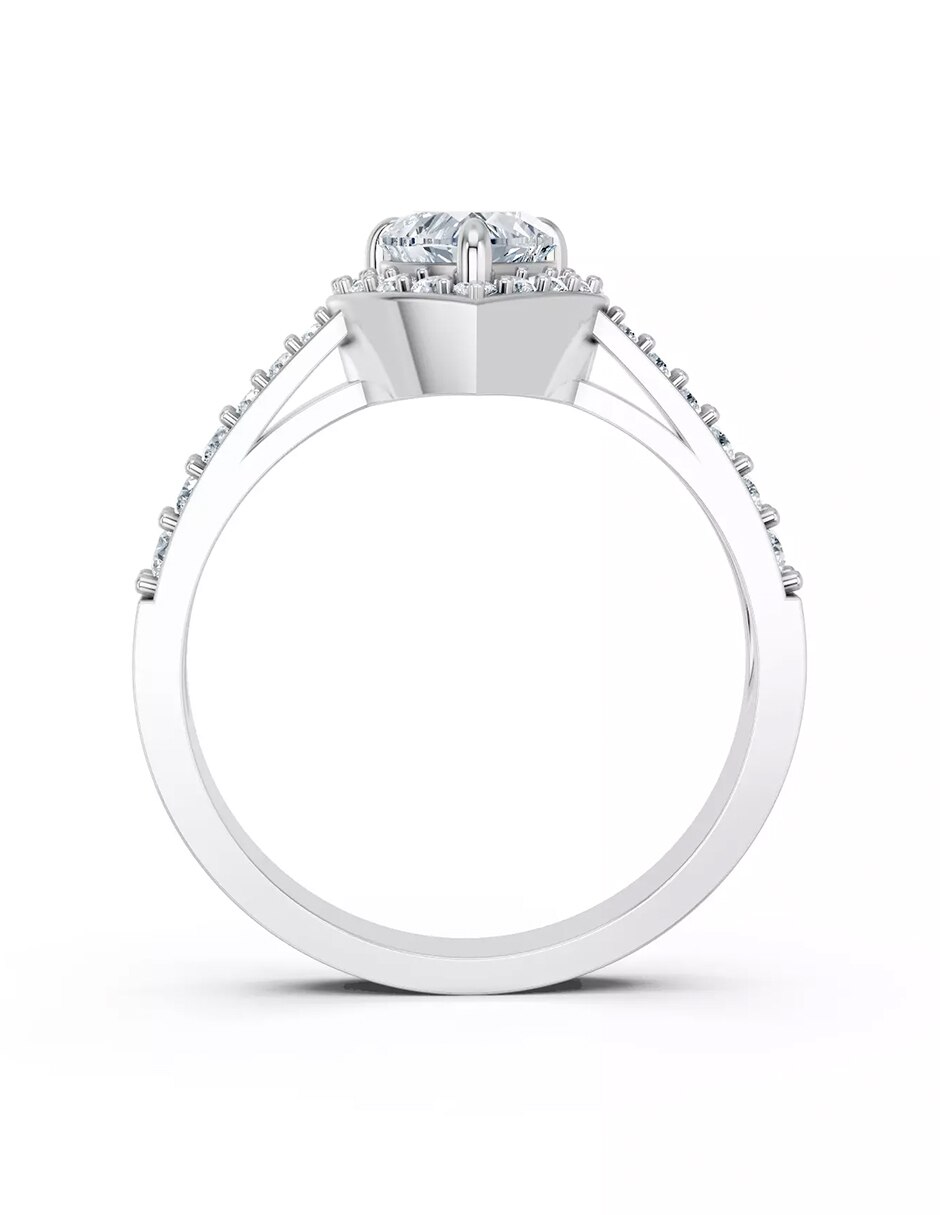 Anillo de compromiso de oro 14 k zirconia cúbica 3