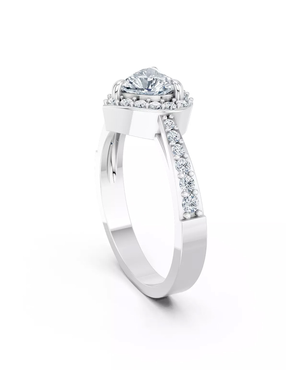 Anillo de compromiso de oro 14 k zirconia cúbica 4