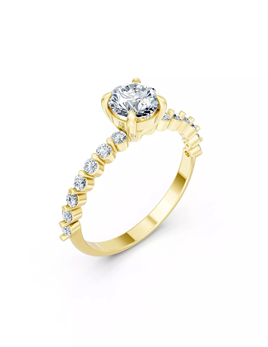 Anillo de compromiso de oro 14 k Amore Mio zirconia cúbica